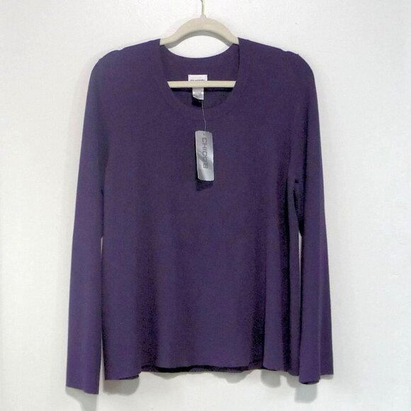 CHICO'S SIZE 3 PURPLE SWEATER (SIZE 16) - Picture 1 of 8